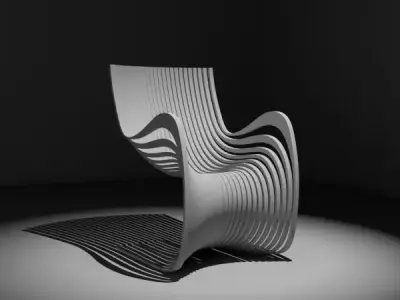 Parametric Wooden Chair Modern Furniture 3D Model 3D model