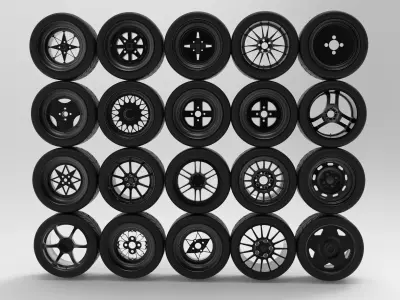 Contemporary Wheels Pack 3D model
