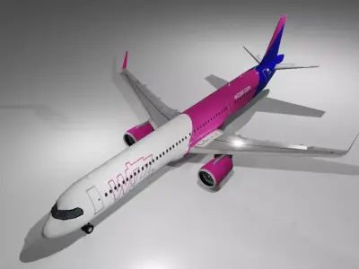 Wizz air airbus a321neo low poly 3D Model  Low-poly 3D model