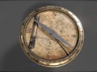 Older Compass Low-poly 3D model