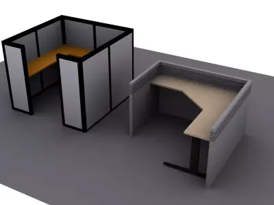 Cubicles Office Low Poly Free low-poly 3D model