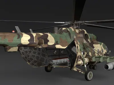 Rescue helicopter Low-poly 3D model