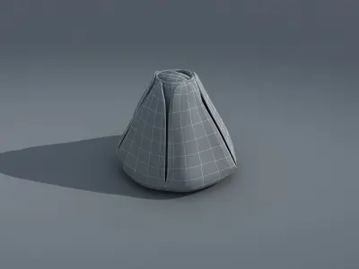 Adult Barnacle Balanus Low-poly 3D model