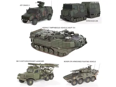 5 Military Vehicles Collection v1 Low-poly 3D model