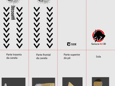 Full Mockup for socks Low-poly 3D model