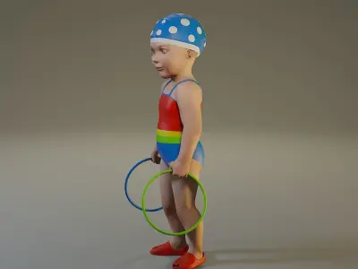 SwwimmingPool Child Female ACC0203003 Low-poly 3D model