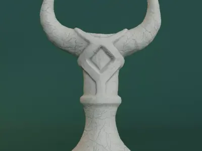 Totem statue with horns 3D print model