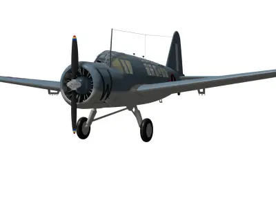Chance Vought OS2U Kingfisher 3D model