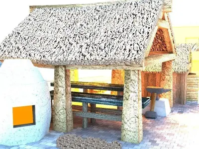 Blacksmith Medieval Building Low Poly Free low-poly 3D model