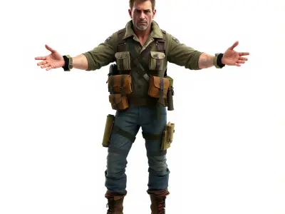 Military Tactical Soldier Rigged and Animated D Model Low-poly 3D model