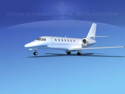 Cessna 680 Citation Sovereign  White Livery 3D model