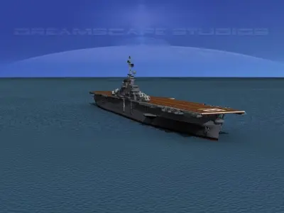 Essex Class Aircraft Carrier C-12 USS Hornet 3D model