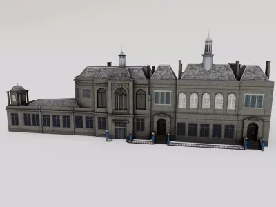 Aberdeen Central Library Building Low-poly 3D model