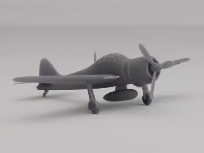 Mitsubishi A6M Zero Carrier Fighter Japan WWII 1940 3D print model
