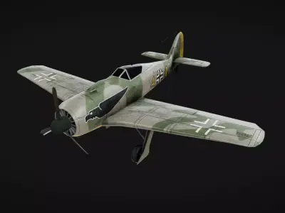 Focke-Wulf FW-190 Low-poly 3D model