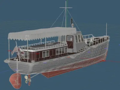 Imperial Japanese Navy 15m Secretary boat Free 3D model