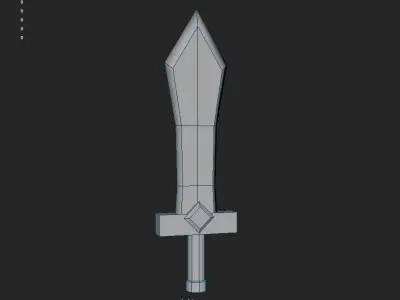 low poly sword Free low-poly 3D model