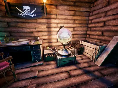 Pirate Props 60 Variations Low-poly 3D model