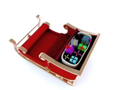 Santa sleigh 3d model 3D model