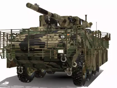 M1128 STRYKER MGS 8X8 Low-poly 3D model