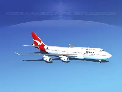 Boeing 747-400 Qantas 3D model