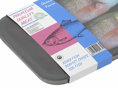 Frozen Fish Low Poly PBR Realistic Low-poly 3D model