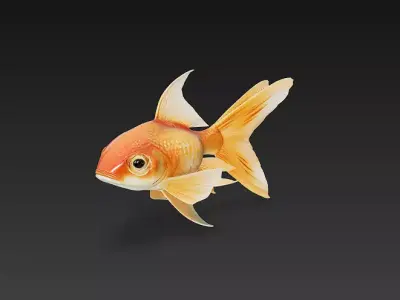 Goldfish 3D Model Basic - Low Poly Simple Low-poly 3D model