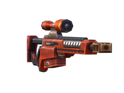 LowPoly Cartoon Sci-Fi Sniper Rifle Future Low-poly 3D model