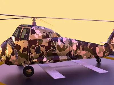 Military helicopter 3D model Low-poly 3D model