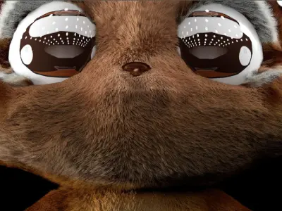 Firefox peluche  Low-poly 3D model