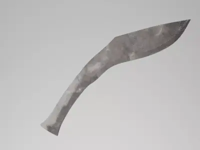 Stop Sign Kukri Blade Low-poly 3D model