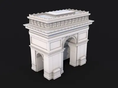 5 Famous Landmark France Sightseeing 3D Print Low Poly Low-poly 3D model