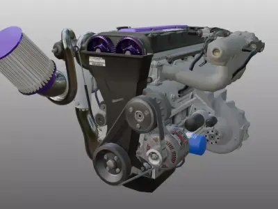 3D model of Honda I4 engine 3D model