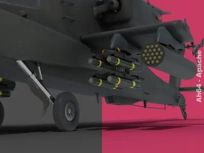 AH64 Apache Helicopter 3D model