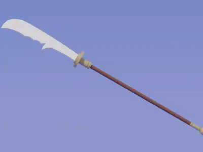 Cartoon Chinese Guan Dao 3D model