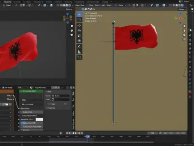 Animated Albania Flags 3D model