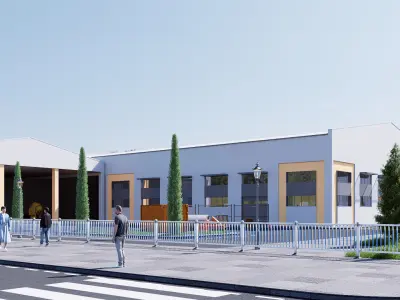 warehouse and office Low-poly 3D model