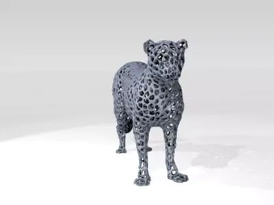 Leopard Voronoi 3D model