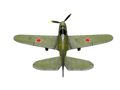Bell P-39C Airacobra Soviet Fighter Plane  Low-poly 3D model
