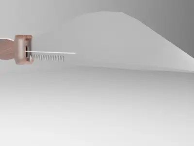 Knife with wooden handle 3D model
