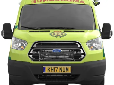 Emergency Ambulance   Great Britain Game-Ready 3D Model Low-poly 3D model