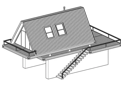 House Cabin home Villa  Modern 3d model 80 3D model