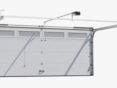 Electric Garage Doors White Rigged for Maya 3D model