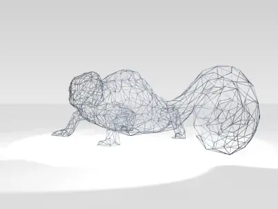 Chameleon Wireframe 3D model