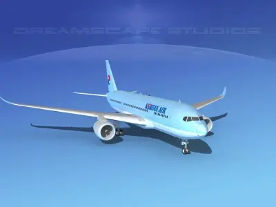 Airbus A350-800 Korean Air 3D model