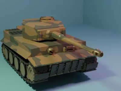 WW2 Pz Kpfw VI Tiger Low-poly 3D model