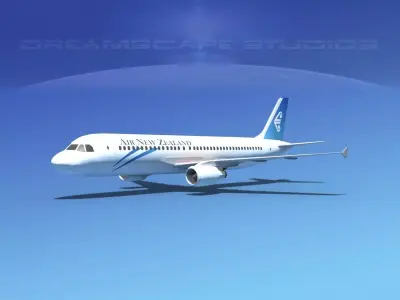 Airbus A320 LP Air New Zealand Low-poly 3D model