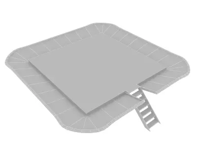 Helipad 2 bench Low-poly 3D model