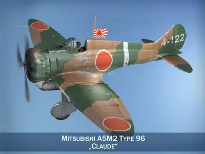 Mitsubishi A5M2 Type96 - Claude 3D model