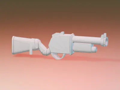 Stylized shotgun Low-poly 3D model
